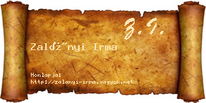 Zalányi Irma névjegykártya